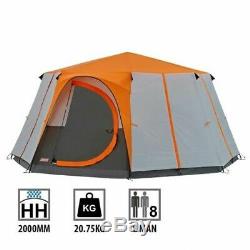 COLEMAN CORTES OCTAGON 8 PERSON FAMILY TENT ORANGE glamping luxury camping large