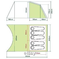 COLEMAN DA GAMA 5 MAN TUNNEL TENT person camping family large 2 bedrooms