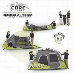 CORE Instant Cabin 11 x 9 Foot 6 Person Cabin Tent Air Vents Loft Red New In Box