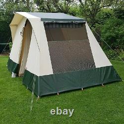 Cabanon Elzas, Cream & Green, 4 Person Classic Frame Tent 4.2 metre by 2.5 metre