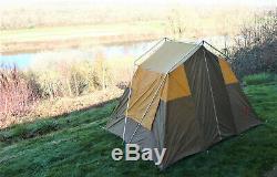 Cabin Tent Vintage Camel 10' X 8' X 6'2 Tall Aluminum Poles Large Side Windows