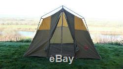 Cabin Tent Vintage Camel 10' X 8' X 6'2 Tall Aluminum Poles Large Side Windows