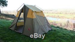 Cabin Tent Vintage Camel 10' X 8' X 6'2 Tall Aluminum Poles Large Side Windows