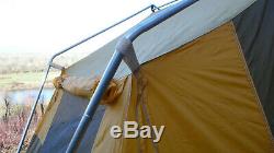 Cabin Tent Vintage Camel 10' X 8' X 6'2 Tall Aluminum Poles Large Side Windows