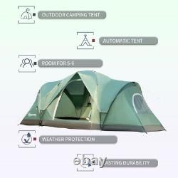 Camping Dome Tent 6-Person Portable Family Outdoor Hiking Backpacking Green