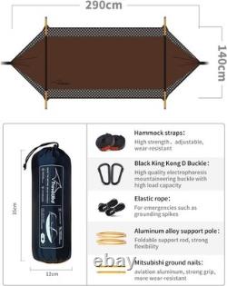Camping Hammock Tent with Mosquito Net and Sunshade, 290 140CM Extra Large Spa