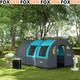 Camping Room Tunnel 6-person Water-resistant With 5-mesh Windows Grey & Blue