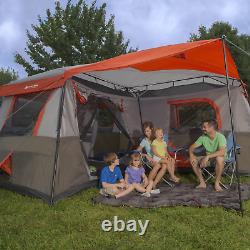 Camping Tent 12 Person 16' x 16' Instant Cabin Outdoor Shelter 3 Rooms Rainfly