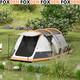 Camping Tent 2-rooms Water-resistant Shell With 2-zipped Doors & Windows Orange