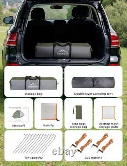 Camping Tent, 3 Man Instant Pop Up Tent Waterproof, Large Double Layer Automatic