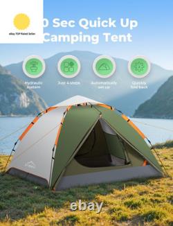 Camping Tent, 3 Man Instant Pop up Tent Waterproof, Large Double Layer Automati