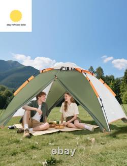 Camping Tent, 3 Man Instant Pop up Tent Waterproof, Large Double Layer Automati