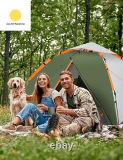 Camping Tent, 3 Man Instant Pop up Tent Waterproof, Large Double Layer Automati