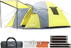 Camping Tent 3 Person Double Layered Dome Tents Large Capacity 4 Seasons Travell