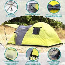 Camping Tent 3 Person Double Layered Dome Tents Large Capacity 4 Seasons Travell