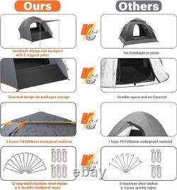 Camping Tent 3Man Pop Up Automatic Instant Three Layer Waterproof 4 Season large