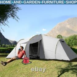 Camping Tent 4-6 Person UV-Resistant Mesh Windows with 2-Bedroom Grey/Yellow