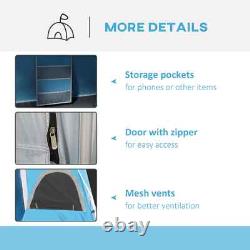 Camping Tent 4-8 Person Portable With 2-Rooms 6 Mesh Windows Steel Frame Blue
