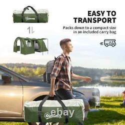 Camping Tent 5 6 Man Berth Tunnel Tent Hiking Fishing Cover Windows Pockets HGFS