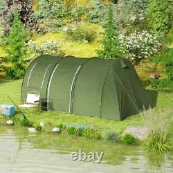Camping Tent 5 6 Man Berth Tunnel Tent Hiking Fishing Cover Windows Pockets HGFS