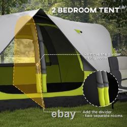 Camping Tent 6-8 Person, 2-Bedroom, Rainfly, Mesh Roof, Portable, Yellow