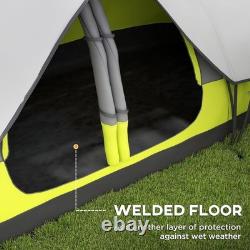 Camping Tent 6-8 Person, 2-Bedroom, Rainfly, Mesh Roof, Portable, Yellow