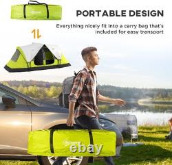 Camping Tent 6-8 Person, 2-Bedroom, Rainfly, Mesh Roof, Portable, Yellow