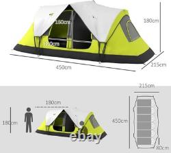 Camping Tent 6-8 Person, 2-Bedroom, Rainfly, Mesh Roof, Portable, Yellow