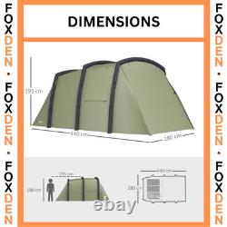 Camping Tent 6-Person Foldable UV-protection with Carry Bag Olive Green