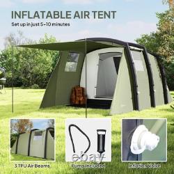 Camping Tent 6-Person Foldable UV-protection with Carry Bag Olive Green
