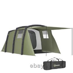 Camping Tent 6-Person Foldable UV-protection with Carry Bag Olive Green