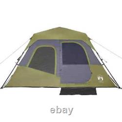 Camping Tent 6-Person Green Blackout Fabric Waterproof