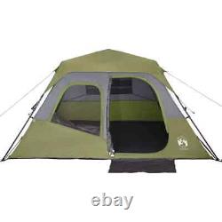 Camping Tent 6-Person Green Blackout Fabric Waterproof