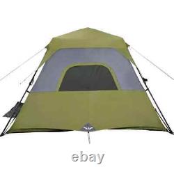 Camping Tent 6-Person Green Blackout Fabric Waterproof