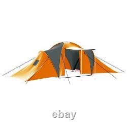 Camping Tent 8 9 Person People Large Fabric Grey and Orange