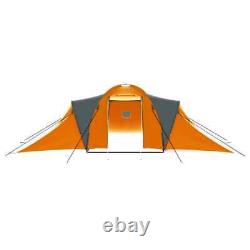 Camping Tent 8 9 Person People Large Fabric Grey and Orange