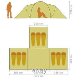 Camping Tent 8 9 Person People Large Fabric Grey and Orange