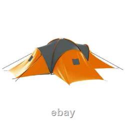 Camping Tent 8 9 Person People Large Fabric Grey and Orange