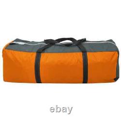 Camping Tent 8 9 Person People Large Fabric Grey and Orange