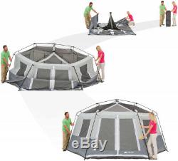 Camping Tent 8-Person Instant Hexagon Cabin 7 Large Windows Outdoor Activities