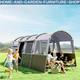 Camping Tent 8-person Tunnel Design With 4 Large Windows/sleeping Cabins Dark Grey