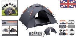Camping Tent Automatic 3 Man Pop Up Dome Tent Waterproof & Windproof
