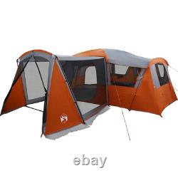 Camping Tent Family 20-Person Grey & Orange 745x700x217cm 185T Polyester PU Room