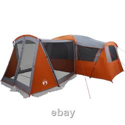 Camping Tent Family 20-Person Grey & Orange 745x700x217cm 185T Polyester PU Room