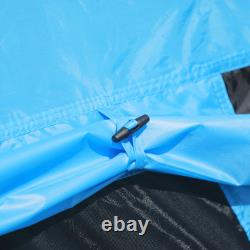 Camping Tent Large 6-7 Person Polyester Blue 2.5H x 3.65L x 3.65Wm Mesh Windows