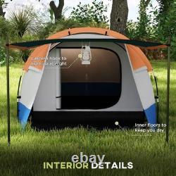 Camping Tent, Large Tunnel Tent with Bedroom and Living Area, 2000mm Waterproof