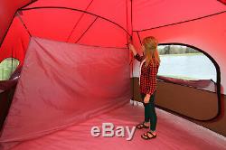 Camping Tent Sleeps 10 People Large 3-Room Screened-Porch Rain-fly Mesh Roof New