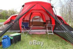 Camping Tent Sleeps 10 People Large 3-Room Screened-Porch Rain-fly Mesh Roof New