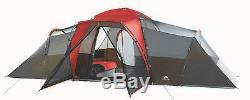 Camping Tent Sleeps 10 People Large 3-Room Screened-Porch Rain-fly Mesh Roof New