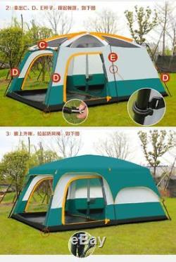Camping Tent Ultra-large Double Layer Outdoor Space Polyester Waterproof 4500mm